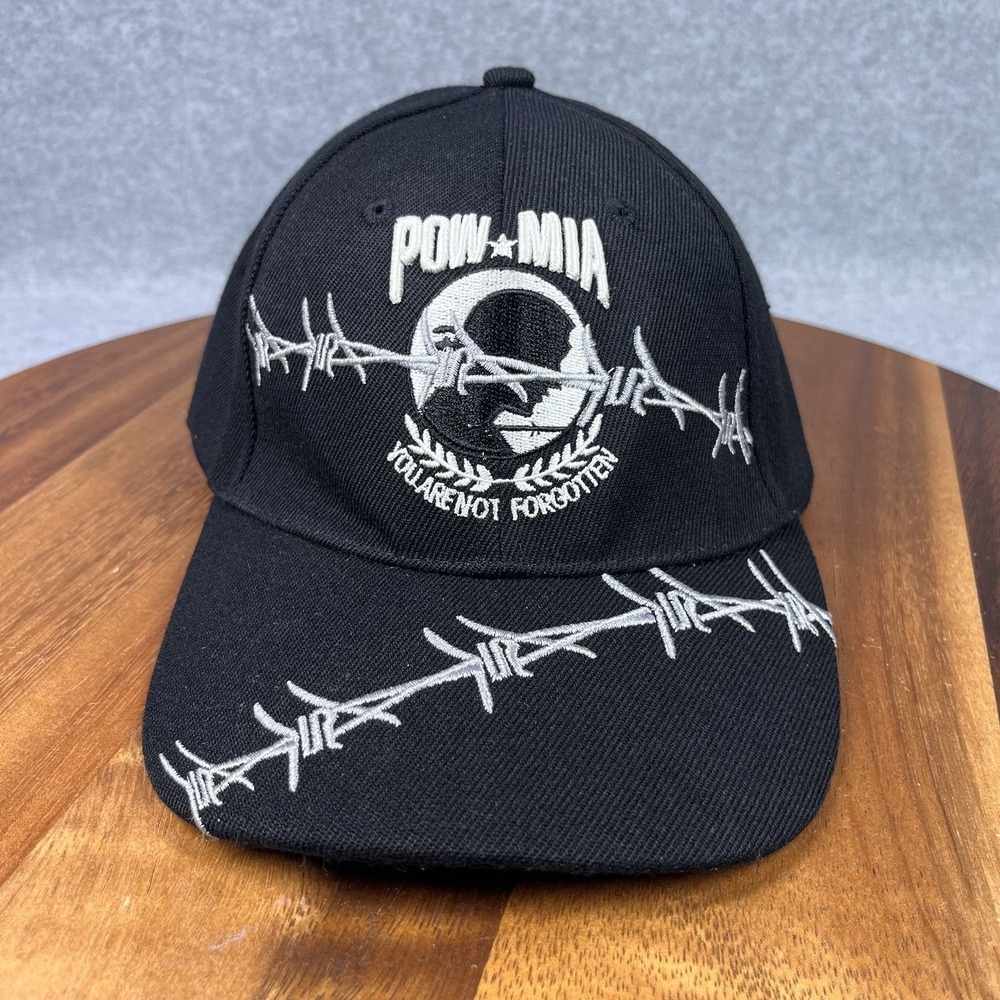 POW MIA Prisoner of War Never Forgotten Embroidered Baseball Cap Hat Barb Wire